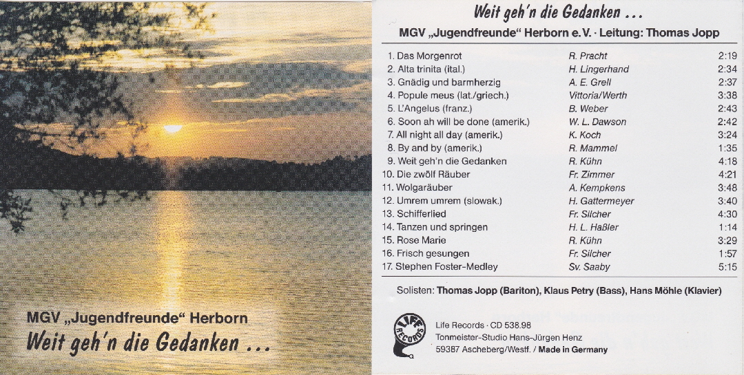 Weit gehn die Gedanken, 1998, 12 €